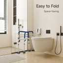 Loyoda Toilet Safety Rails for Seniors,Height-Adjustable Toilet Frame Width-Adjustable Toilet Handles Toilet Rail Provides Support for Seniors Pregnant Disabled