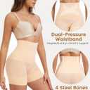 Tummy Control Shapewear for Women - Seamless High Waisted Body Shaper Shorts, No-Roll Under Dress Shapewear (L)