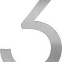 Adoorn 4 Inch Mailbox Numbers - Number 3, Silver Color, Each Sold Individually, Premium Metal Self Stick Address Numbers, Weatherproof Mailbox Numbers for Outside