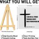 Christian Decor Wooden Sign, Christian Baptism Gifts for Women Men, Faith Religious Scripture Decor, God Decorations for Home Office Bedroom, Bible Verse Desk Decoration, Philippians 4:13