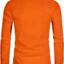 Men's Long Sleeve Button Up Shirts Solid Slim Fit Casual Business Formal Dress Shirt (Orange, M)