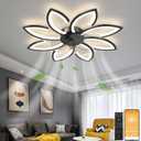 LENIVER 35.5" Ceiling Fan with Lights Remote Control, Modern Low Profile Flush Mount Ceiling Fan with Lights, Dimmable Ceiling Fans 3 Color 6 Speed for Bedroom Living Dining Room Kitchen - Black