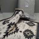 9x12 Area Rug for Living Room Western Rug Aztec Southwestern Rugs Machine Washable Tribal Navajo Southwest Rug Non Slip Printed Low-Pile Indoor Floor Carpet for Dining Room Bedroom Office, Beige ,and Western Rug 2x3 for Entryway Southwestern Aztec Ar