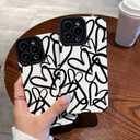 Love Heart Black and White Simple Graffiti Silicone Case Compatible with iPhone Case (iPhone 16)