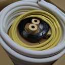 25ft Length Mini Split Line Set,1/4" 5/8" OD Copper Pipes Tubing and 3/8 White PE Thickened Insulated Coil with Flared Nuts for Mini Split Air Conditioner HVAC or Heat Pump System. (25Ft(1/4+5/8))