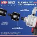 MTO 1" Female to 1/2" Male Impact Socket Adapter, 1-Inch Impact Socket Reducer, Chrome Molybdenum Alloy Steel, for Impact Wrench & Ratchet Use