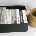 Storage Bin for Shelves Rectangle Closet Baskets Foldable Box with Handles Black Storage Boxes for Home Office Car Dormroom