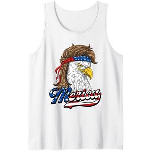 Merica - Patriotic USA Eagle Of Freedom - 4th of July Tank Top S S, White