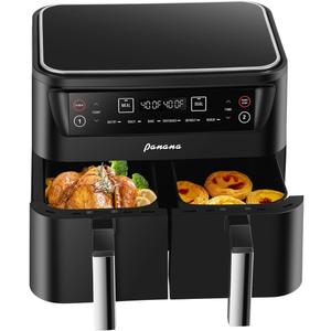 Panana Air Fryer 8.5QT, 6 in 1 Air Fryers Dual Zone 2 Busket,1800W Air Fryer for Roast, Bake, Dehydrator, Defrost, Reheat Quick Meals