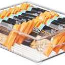 iDesign Linus Plastic Storage Bin with Handles for Kitchen, Fridge, Freezer, Pantry, and Cabinet Organization, BPA-Free, Clear
