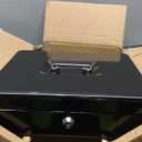 Amazon Basics Cash Box with Lock Key, Money Organizer Tray, 11.81" x 9.45" x 3.54", Black