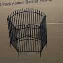 8 Panels Tall No Dig Garden Fence - 40in H x 18ft L, Reinforced Square Tube Rustproof Animal Barrier, Decorative Metal Fencing for Yard & Outdoor Dog Pet Play Areas