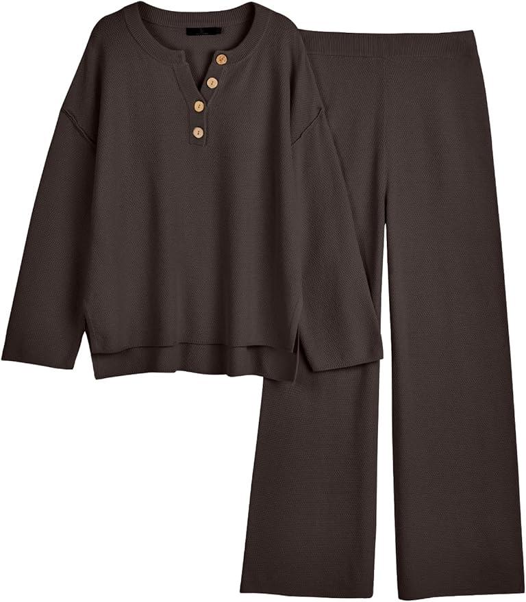 Women's 2 Piece Lounge Sets Oversized Slouchy Matching Cozy Knit Sets,  Size M
