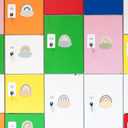 Kosiz 500 Pcs Rainbow Name Tags for Classroom 5.3" x 3" DIY Rainbow Blank Paper Desk Pastel Boho Self Adhesive Name Stickers Kids Name Labels for Back to School Party Favor Supplies