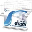 10 Pack Acrylic Sign Holder 11 x 8.5 Horizontal, Double-Sided Stand up Table Top Sign Holders, Clear Acrylic Picture Frame Menu Flyer Paper Holder Display Stand for Office Business Store Wedding Party