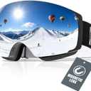 Innerking Interchangeable Ski Goggles, Magnetic Lens Snow Goggles, OTG Anti Fog Snowboard Goggles for Women Men Adult Youth (2025 Edition, A1 - Blackframe Silverlens Vlt10%)