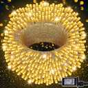 LJLNION 300 LED String Lights Outdoor Indoor, Extra Long 98.5FT Christmas Lights, 8 Lighting Modes, Plug in Waterproof Fairy Lights for Wedding Party Bedroom Decorations (Warm White)