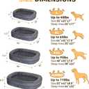 Orthopedic Dog Bed for Large Dogs, Waterproof Dog Bed for Large Size Dogs with Bolsters, Egg Crate Foam Sofa Bed with Washable Removable Cover & Non-Slip Bottom, Dark Grey