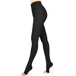 Compression Pantyhose for Women & Men, Medical Graduated Compression Stockings, Compression Tights (Medium, Black/Open Toe/20-30 mmHg)
