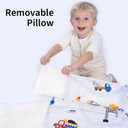 53" x 23" Toddler Nap Mat with Pillow and Blanket, Thickened Napping Mats for Boys Girls, Extra Large Sleeping Bag for Preschool, Daycare, Travel Camping