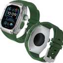 Luxury Stainless Rugged Case with Band Compatible for Apple Watch Ultra, 49mm Metal Protective Cover Bumper Case with Silicone Strap for iWatch Ultra, Full Protective 49mm Case with Band for Men