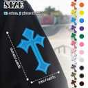39PCS Cross Iron On Patches, Multicolor Vintage Cross Embroidered Applique Patch for Jeans Hats Jackets Backpacks DIY