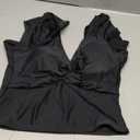 GRAPENT Tankini Tops for Women Swimwear Top Only Ruffle Bathing Suit Cut Out Long Bikini Tops Swimsuit Beach Resort Wear (X-Large, Iceberg Green)