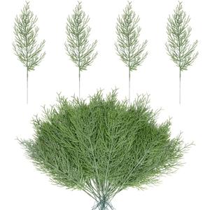 Alpurple 25 PCS Artificial Pine Branches-13.7 Inches Fake Greenery Plants Pine Sprigs-Faux Pine Leaves Picks for DIY Garland Crafts Christmas Embellishing and Home Garden Decoration (25PCS)