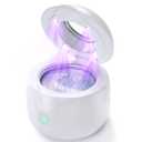 Ultrasonic Retainer Cleaner - UV Dental Cleaning Pod Night Guard Cleaner for Dentures, Aligner, Braces, Toothbrush Heads, Jewelry (White)