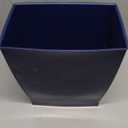 iDesign Small Plastic Bathroom Trash Can, Slim Rectangle Garbage Bin for Bedroom, Office, Dorm, Navy Blue