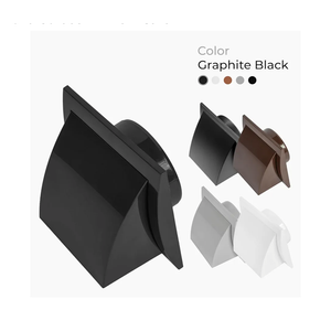 6 Inch Black ABS Plastic Exhaust Dryer Vent Cover With Hood - Exhaust Cap Fit for Bathroom, Kitchen, Laundry and Garage Ventilation Systems, Indoor and Outdoor Air Vent Cover
