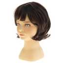 Short Wavy Brown Kids Wig Synthetic Girls Bob Wig with Bangs Child Cosplay Costume Party