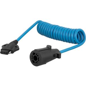CURT 57271 5-Foot 7-Way RV Blade Vehicle-Side to 4-Way Flat Trailer Wiring Adapter Extension Harness