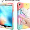 for iPad 9.7 Case 2018 for iPad 6th Generation Cases Butterfly Kickstand Pencil Holder, for iPad 5th Gen 2017 Case 2 in 1 Heavy Duty Rugged Cover for Kids Girls, Pink