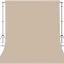 Beige Photo Backdrop,Photo Booth Portrait Photography Backdrops,Studio Beige Backdrop for Photoshoot Streaming Video Shooting 8FTx10FT