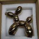 Gold Balloon Dog Statue Suitable for Living Room, Bedroom, Office Desktop Small Ceramic Animal Sculpture Art Decoration Modern Home Decor 4.3 Inches