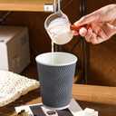 Clawsoff Coffee Cups 12 oz 120 Pack, Corrugated Insulated Ripple Wall Disposable Paper Coffee Cups 12oz, To Go for Hot Beverage or Cold Drinks Office/Home/Cafe/Party/Travel (Gray) | Corrugated, Insulated, Ripple Wall, Disposable, 12oz, To Go