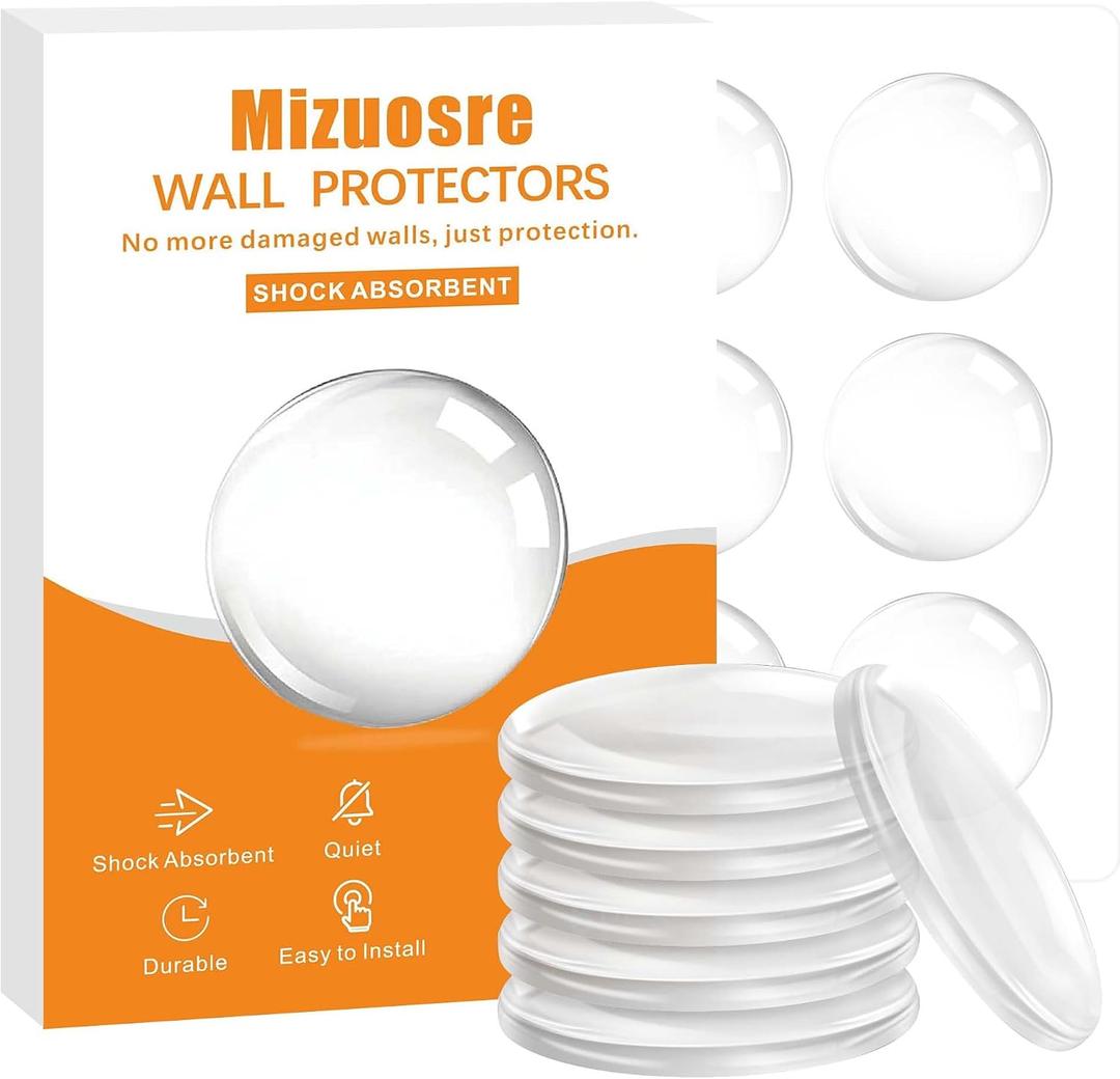 2 x Door Stoppers for Wall - 6 Pcs of Door Knob Wall Protector, Clear Reusable Door Bumper with Self Adhesive,Stopping Damage & Noise from Doors for Home, Office (1.96" L x 1.96" W x 0.31" Th
