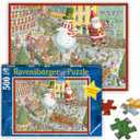 Ravensburger - Here Comes Christmas! - 500 Piece Jigsaw Puzzle - Featuring Santa and a Snowman as They Thrill The Crowd in The Big Parade - Premium Quality - Ages 12+