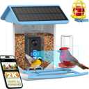 Bird Feeder with Camera-Free AI Forever for 1,1000+ Birds Identification, 2K HD & 5MP Night Vision, Record Video Live View, 64GB Card, App Alerts, Gifts for Bird Lovers