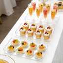 3 Pack Acrylic Serving Trays for Party, 12.9 x 7.1 Inch Scalloped Clear Serving Platter for Food Coffee Tea Snack, Catering Dessert Tray for Cupcake Fruit Party Table Decor (Tray-Clear)