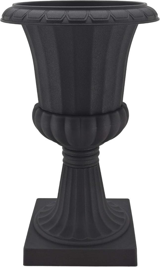 2-Pack Deluxe Pedestal Plastic Urn - 16x27 - Black