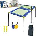 Anywhere Sports - Portable Trampoline Ping Pong Table Tennis Game for Indoor or Outdoor Use, Includes Two Paddles, Six Balls, Storage Bag, and Compact Size for Kids