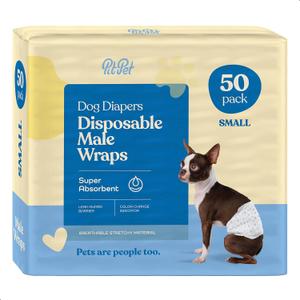 Comfortable Male Dog Diapers - 12-Pack Super Absorbent Disposable Male Dog Wraps- FlashDry Gel Technology, Wetness Indicator Doggie Diapers- Leakproof Belly Wraps for Incontinence, Excitable Urination (Small)