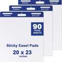 Comix Sticky Easel Pad, Large 20 x 23 Inches Flip Chart Paper for Teachers, Businessmen, Office Workers, Self Stick Easel Paper, 30 Sheets/Pad, 3 Pads/Pack