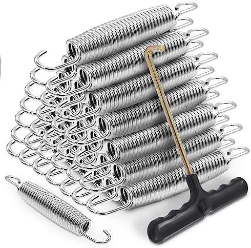 20 Pieces Trampoline Springs Replacement 5.5 Inch with T-Hook Heavy Duty Stainless Steel Trampoline Springs Metal Trampoline Pulling Tool Accessories