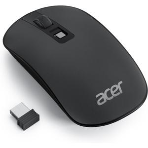 acer Computer Mouse Wireless, 2.4G Slim USB Wireless Mice with USB Receiver, Small Sized Hands, 800/1200/1600 Adjustable DPI Optical Laptop Mouse with 4 Buttons, Portable for Laptop, Desktop, PC