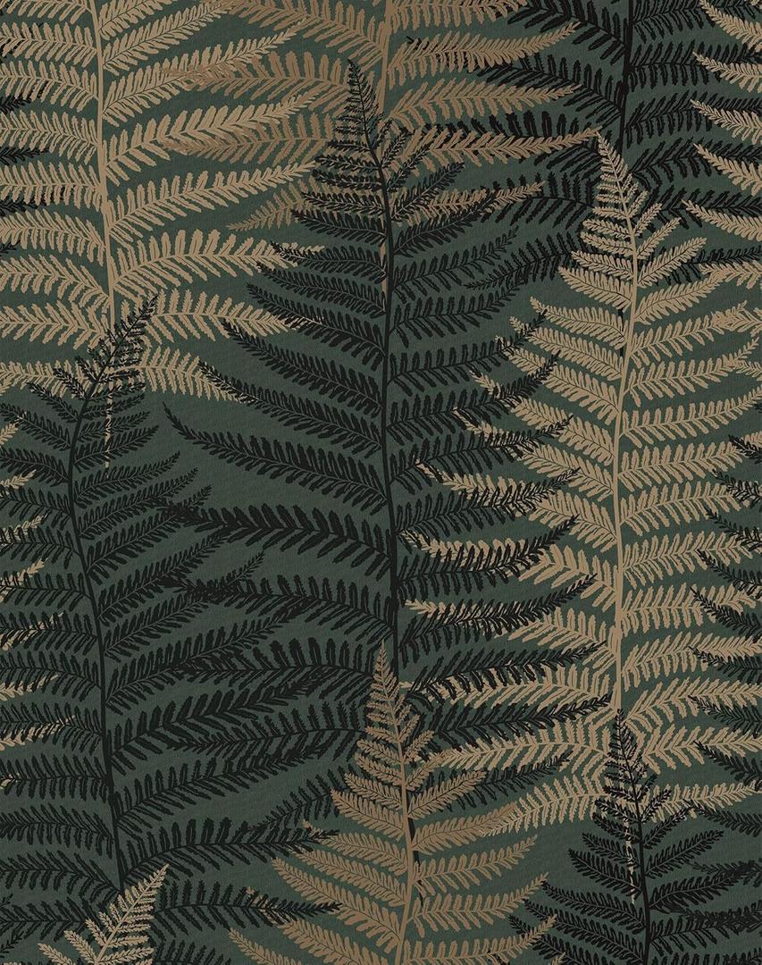 JiffDiff Botanical Fern Wallpaper 236.22" x17.7" Leaf Peel and Stick Wallpaper Green Grunge Ferns Removable Botanical Greenery Self Adhesive