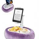 Miledi Tablet Pillow Stand, Compatible with 4.7"-12.9" Kindle, iPad, Phone/Tablet, 360° Rotating Phone Holder for Bed, Detachable Bowl, Reading and Relaxation on Bed (Purple)