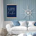 Ignytiger Navy Blue Summer Lake House Wall Art Decor, Life is Better at the Lake, 12x16 Inch